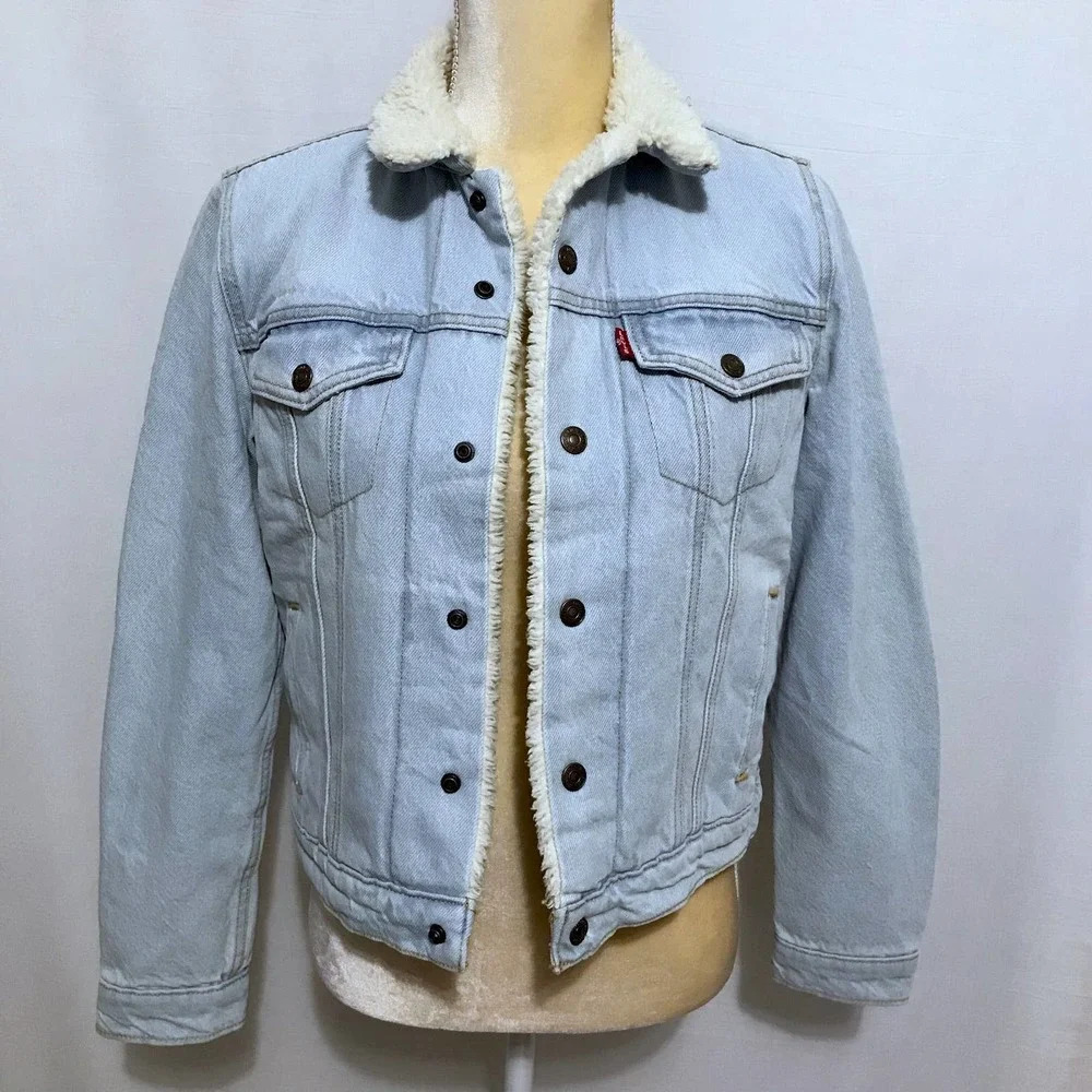 Levi's NWT Sherpa Lined Original Trucker Jacket Women S - Picture 9 of 14